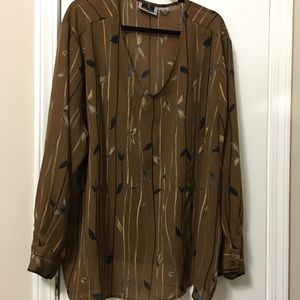 🎀2/$15🎀 Brown long sleeved blouse